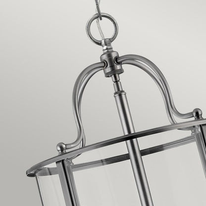 Hinkley Gentry 6-Light Pewter Large Lantern Pendant Chandelier