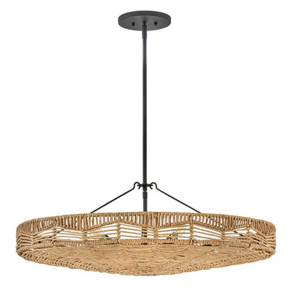 Hinkley Ophelia 6-Light Black and Camel Modern Duo-Mount Pendant Chandelier