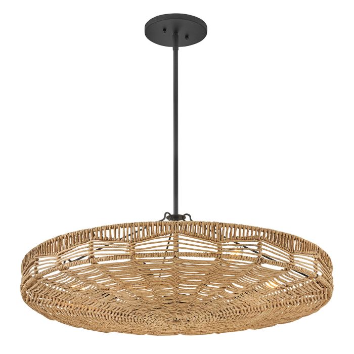 Hinkley Ophelia 6-Light Black and Camel Modern Duo-Mount Pendant Chandelier