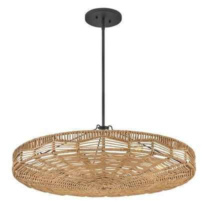 Hinkley Ophelia 6-Light Black and Camel Modern Duo-Mount Pendant Chandelier