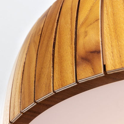 Accord Lighting Barrel LED Teak Veneer Flush Mount Chandelier