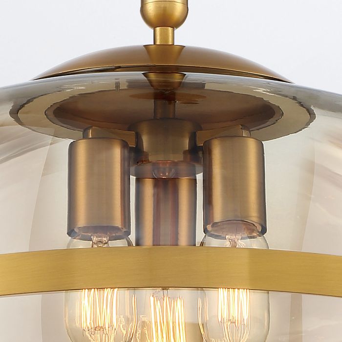 Eurofase Nottingham 3-Light Antique Brass Globe Pendant Chandelier