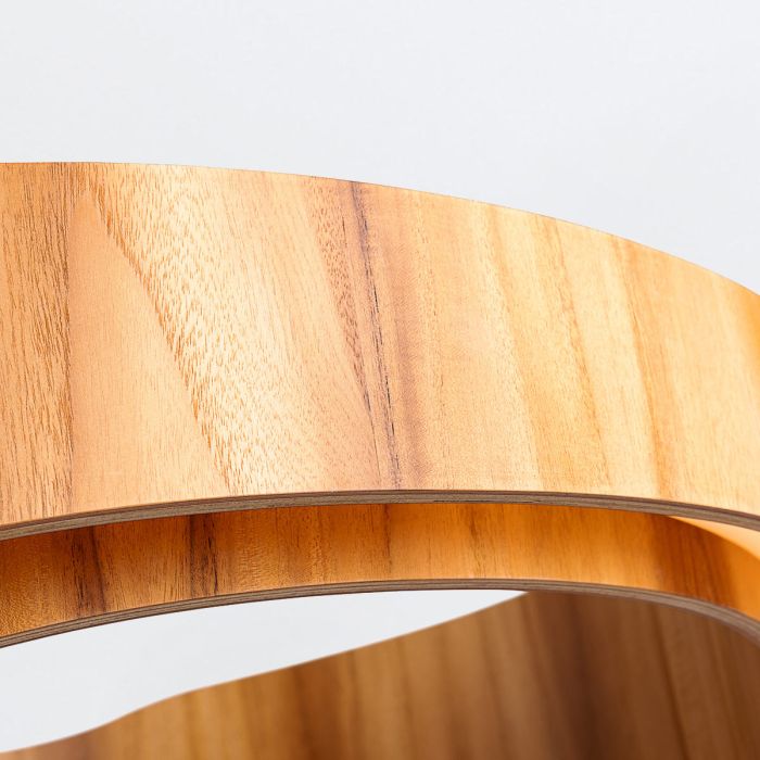 Accord Lighting Horizon LED Teak Veneer Large Ring Pendant Chandelier