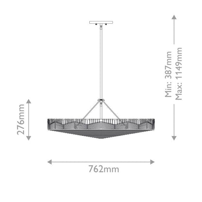 Hinkley Ophelia 6-Light Black and Camel Modern Duo-Mount Pendant Chandelier