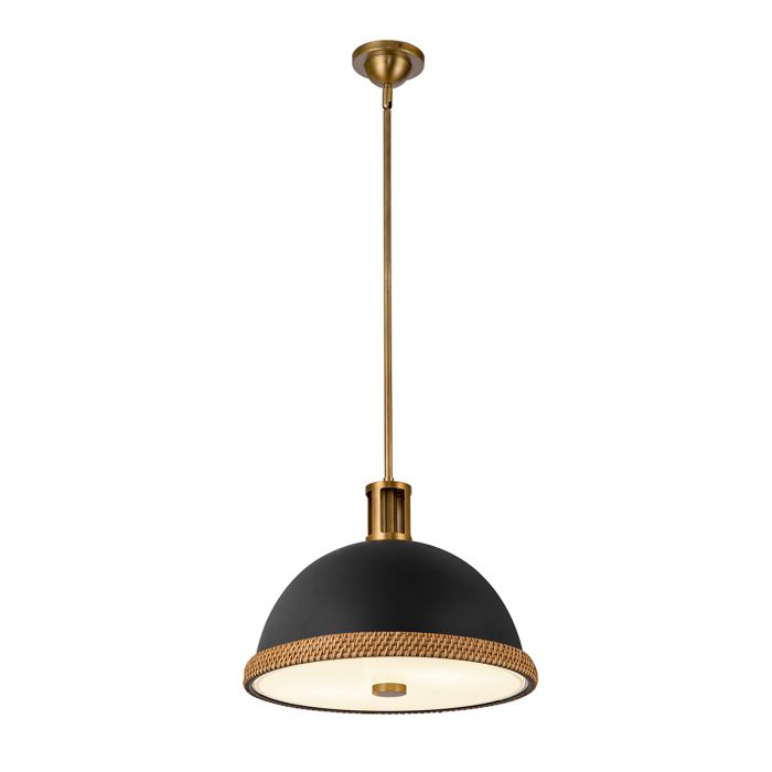 Alora Doral 2-Light Matte Black/Vintage Brass Modern Pendant Chandelier