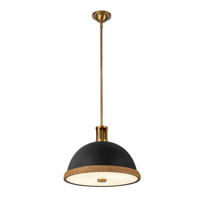 Alora Doral 2-Light Matte Black/Vintage Brass Modern Pendant Chandelier