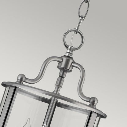 Hinkley Gentry 3-Light Pewter Small Lantern Pendant Chandelier