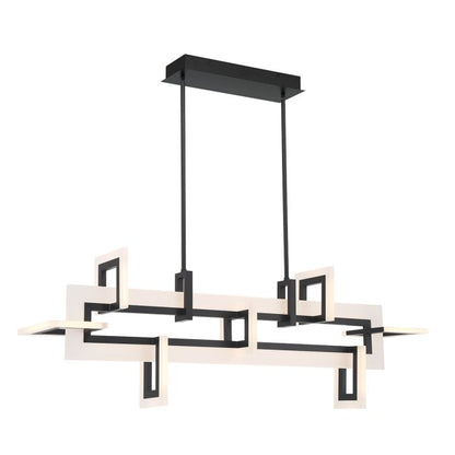 Eurofase Inizio Matte Black Modern Medium Linear Pendant Chandelier