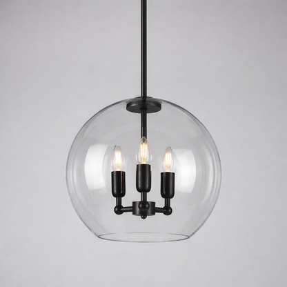 Mullan Lighting Clermont 3-Light Modern Mini Chandelier with Open Glass Globe