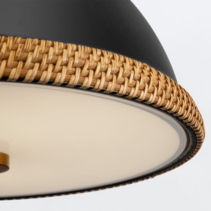 Alora Doral 2-Light Matte Black/Vintage Brass Modern Pendant Chandelier