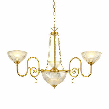 Mullan Lighting Padang 5-Light Brass Glass Chandelier