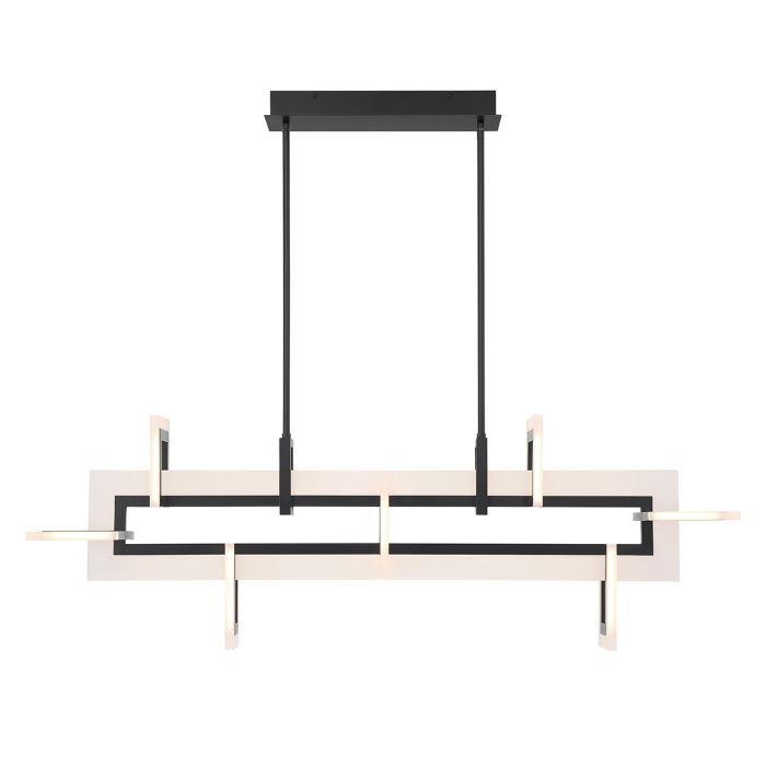 Eurofase Inizio Matte Black Modern Medium Linear Pendant Chandelier