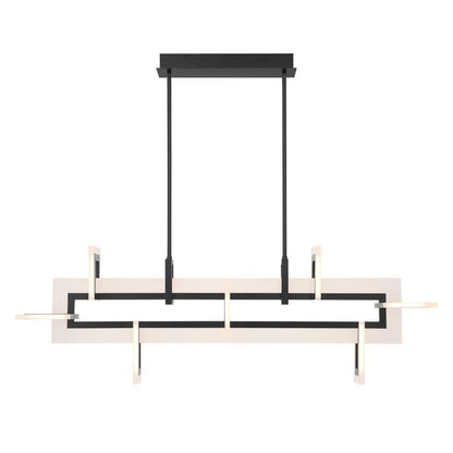 Eurofase Inizio Matte Black Modern Medium Linear Pendant Chandelier