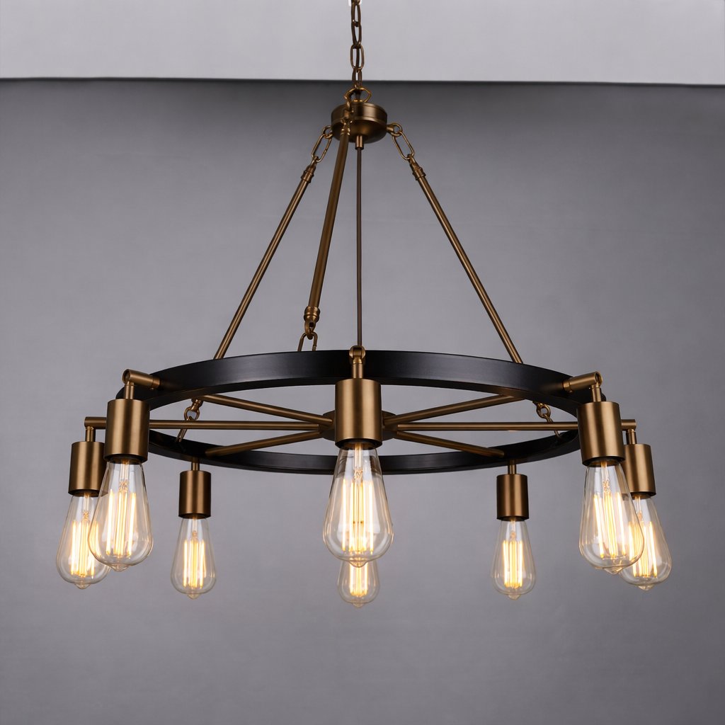 Mullan Lighting Duleek 8-Light Brass Modern Chandelier