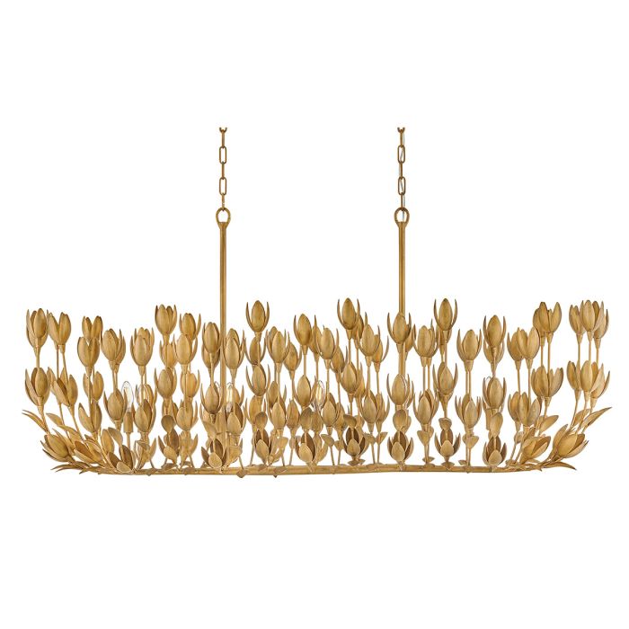 Hinkley Flora 10-Light Burnished Gold Linear Chandelier