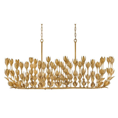 Hinkley Flora 10-Light Burnished Gold Linear Chandelier
