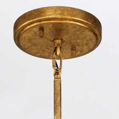 Quintiesse Sawgrass 3-Light Gold Leaf with Antique Glaze Small Drum Chandelier
