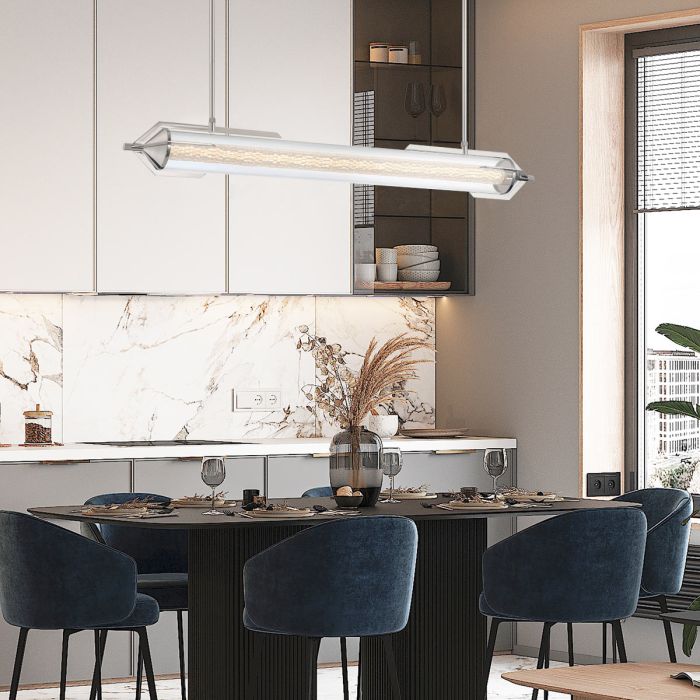 Eurofase Espada Polished Chrome Modern Linear Pendant Chandelier