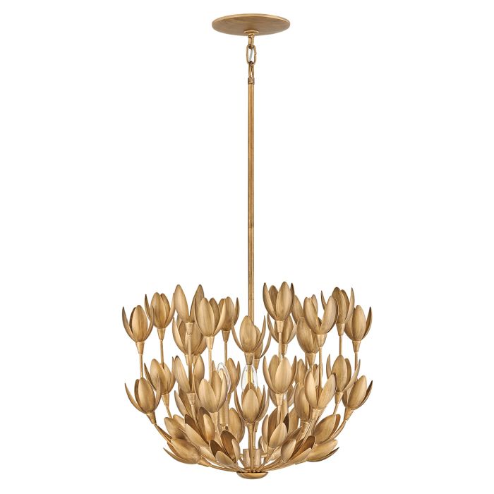 Hinkley Flora 3-Light Burnished Gold Modern Duo-Mount Pendant Chandelier