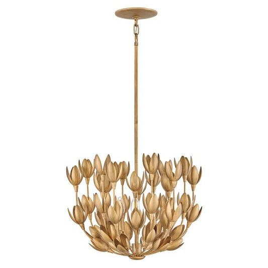 Hinkley Flora 3-Light Burnished Gold Modern Duo-Mount Pendant Chandelier