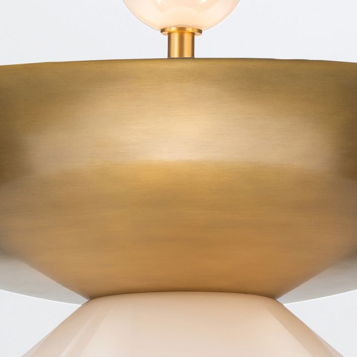 Quintiesse Saucer 4-Light Aged Brass Modern Pendant Chandelier
