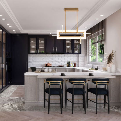 Eurofase Inizio Matte Gold Modern Small Linear Pendant Chandelier