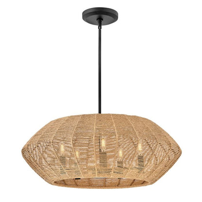 Hinkley Luca 5-Light Black and Camel Modern Duo-Mount Pendant Chandelier