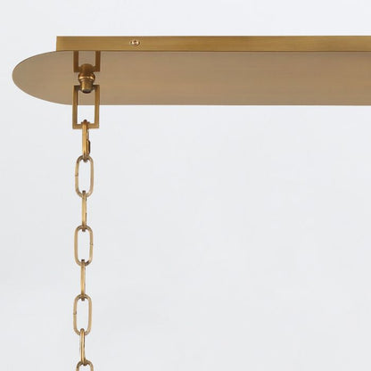Eurofase Nottingham 10-Light Antique Brass Linear Pendant Chandelier
