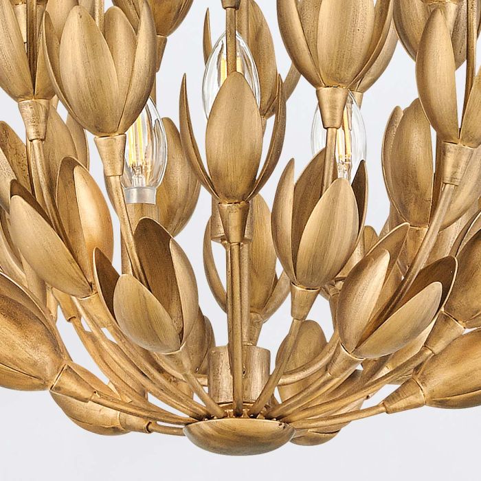 Hinkley Flora 3-Light Burnished Gold Modern Duo-Mount Pendant Chandelier