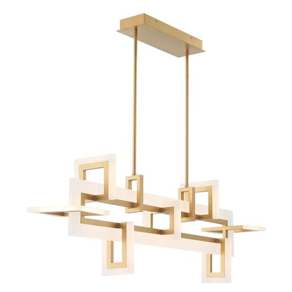 Eurofase Inizio Matte Gold Modern Medium Linear Pendant Chandelier