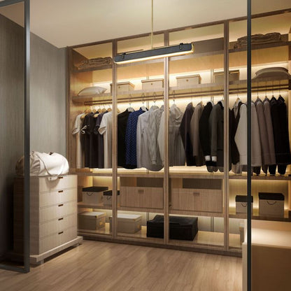 Alora Valise 1-Light Vintage Brass & Tuxedo Leather Linear LED Island Pendant Chandelier
