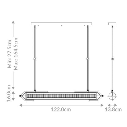 Eurofase Espada Gold Modern Linear Pendant Chandelier