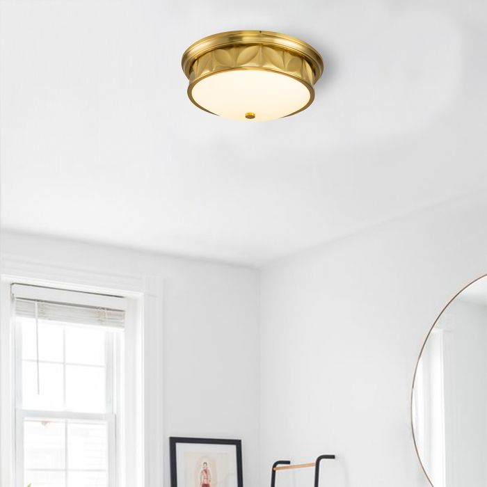 Quintiesse Epsilon 3-Light Aged Brass Flush Chandelier