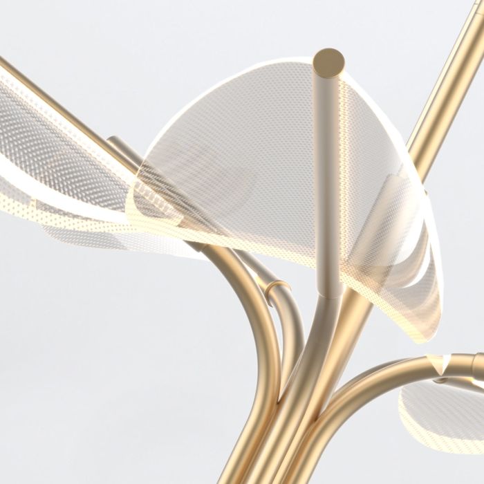 Alora Floriana 5-Light Leaf Natural Brass LED Modern Chandelier