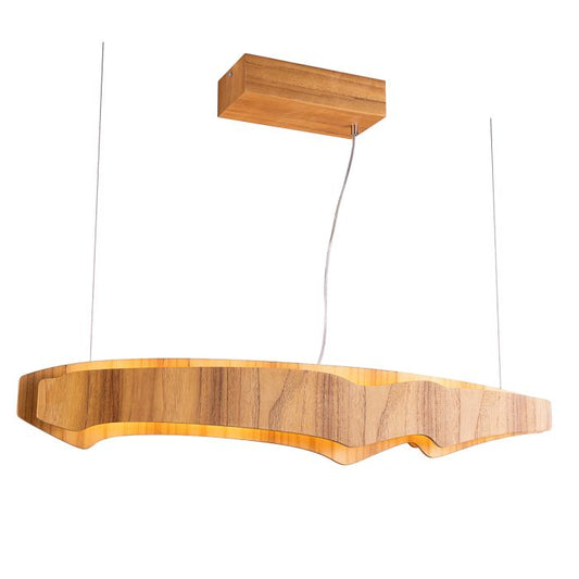 Accord Lighting Horizon LED 100cm Teak Veneer Linear Pendant Chandelier