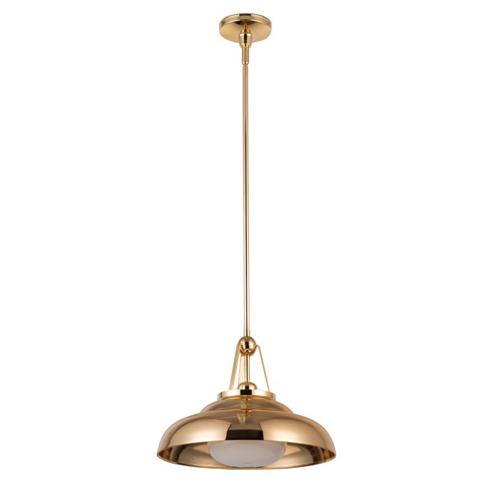 Alora Palmetto 1-Light Polished Brass Modern Pendant Chandelier