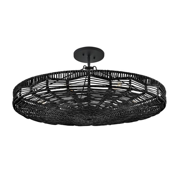 Hinkley Ophelia 6-Light Black Modern Duo-Mount Pendant Chandelier