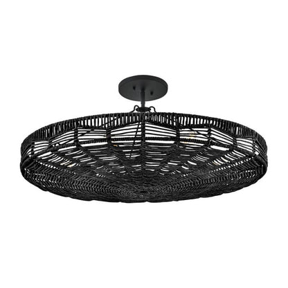 Hinkley Ophelia 6-Light Black Modern Duo-Mount Pendant Chandelier