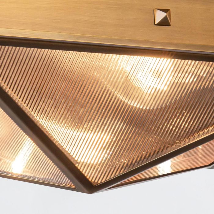 Alora Cairo 2-Light Vintage Brass Flush Mount Chandelier