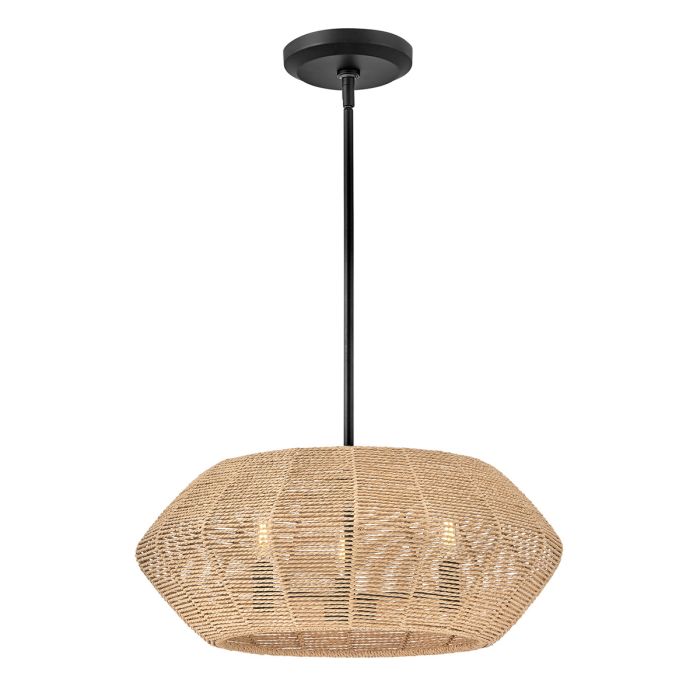 Hinkley Luca 3-Light Black and Camel Modern Duo-Mount Pendant Chandelier