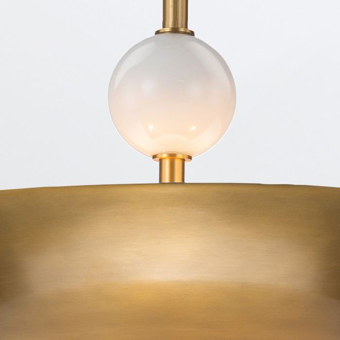 Quintiesse Saucer 4-Light Aged Brass Modern Pendant Chandelier