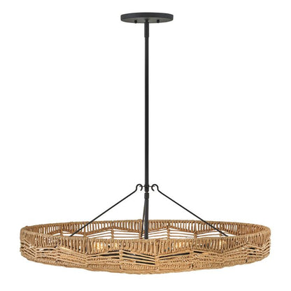 Hinkley Ophelia 6-Light Black and Camel Modern Duo-Mount Pendant Chandelier