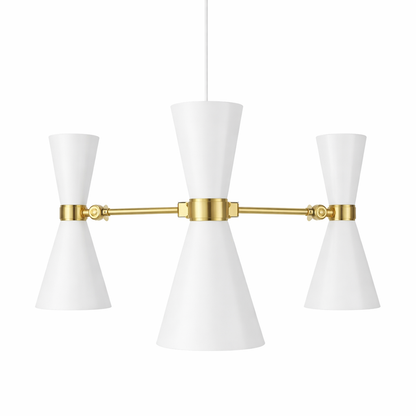 Mullan Lighting Cairo 3-Light Contemporary Chandelier – Modern Brass / Black Finish