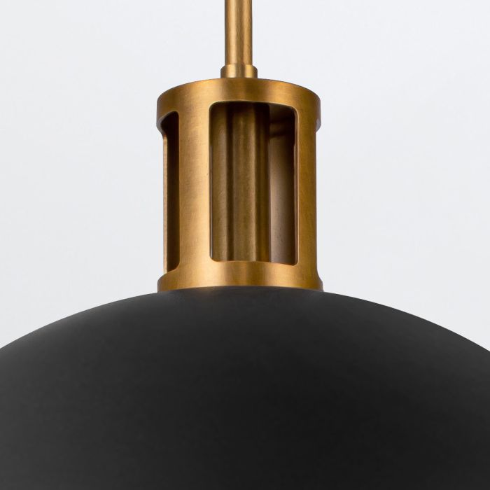 Alora Doral 2-Light Matte Black/Vintage Brass Modern Pendant Chandelier