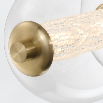 Eurofase Atomo 7-Light Brushed Gold Linear Island Pendant Chandelier