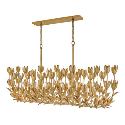 Hinkley Flora 10-Light Burnished Gold Linear Chandelier