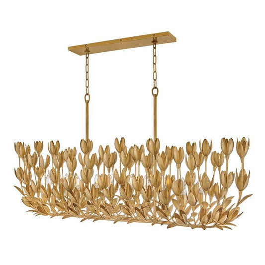 Hinkley Flora 10-Light Burnished Gold Linear Chandelier