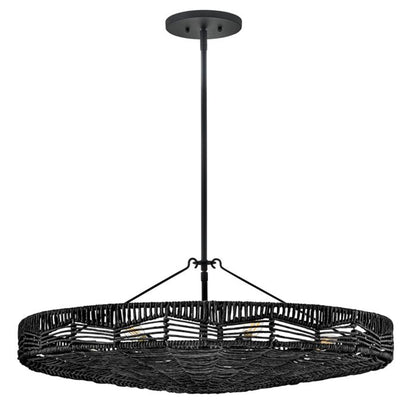 Hinkley Ophelia 6-Light Black Modern Duo-Mount Pendant Chandelier