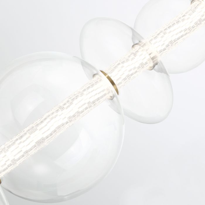 Eurofase Atomo 7-Light Brushed Gold Linear Island Pendant Chandelier