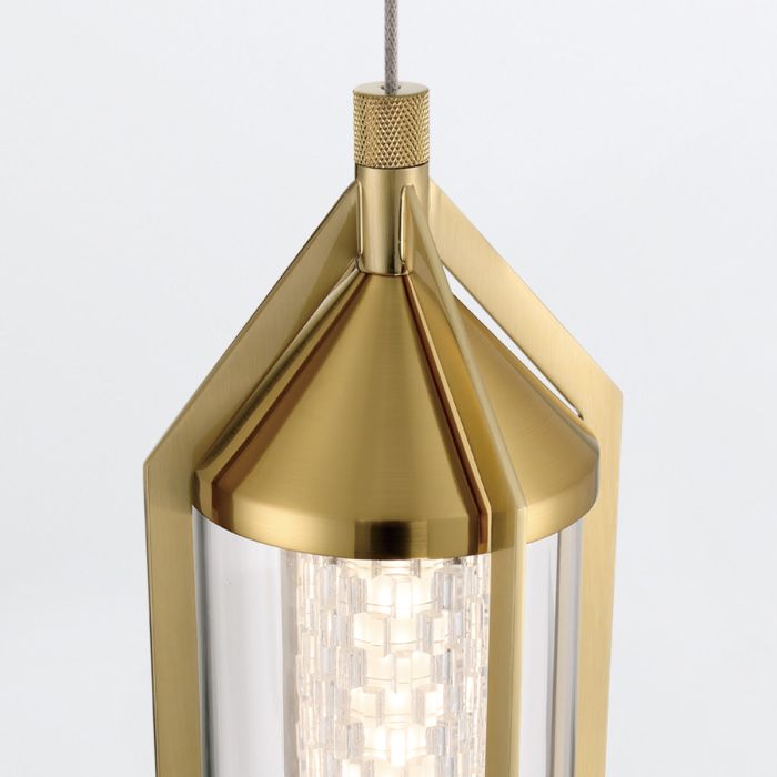 Eurofase Espada 1-Light Brushed Gold Modern Pendant Chandelier